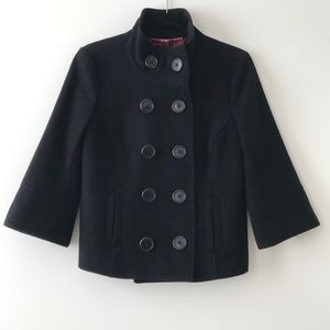 Guess Double Breasted Black Wool Jacket